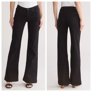 7 for All Mankind Dojo Flare Leg Trouser Jeans in Nightblack sz 26 NWT